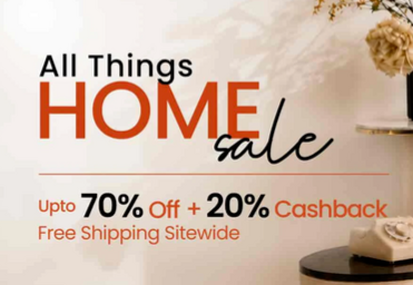 Pepperfry - All Things Home Sale - Up To 70% Off + 20% Cashback 