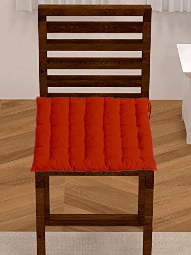 Lushomes Chair Pads,Maroon, Driver seat Cushion for car, Dining Chair Cushion, Cushion for car, tie up Cushions for Chairs, Cotton Cushion for Car(15 Inch x15 Inch, 36 Knots,4 Strings, 1 Pc)