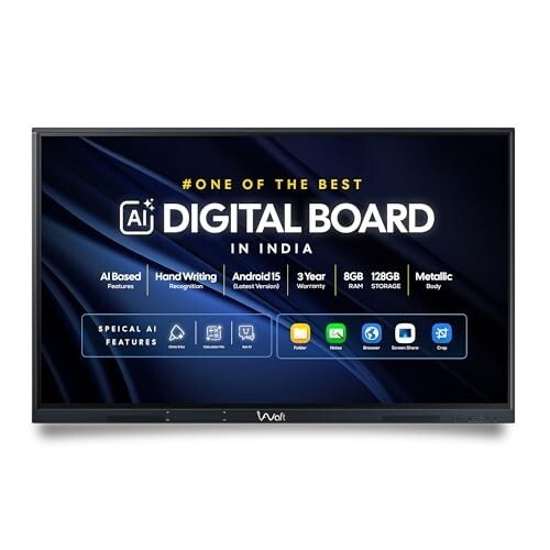 AIWaft Turbo AI 75 Inch 4K UHD Interactive Flat Panel | Android 14 | 8GB RAM 128GB Storage [Coupon + Amazon Pay Icici]