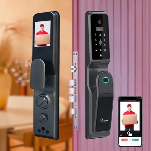 [Coupon + Axis/ICICI CC] LAVNA 8-Way Smart Door Lock | Face + Fingerprint + App + WiFi | 5-Bolt Security