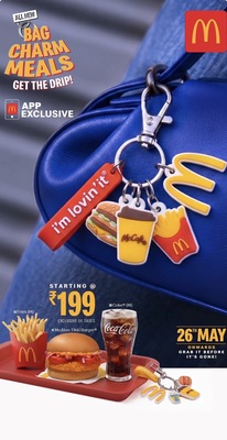 Free Bag Charm with ₹199 Meal from 26th May