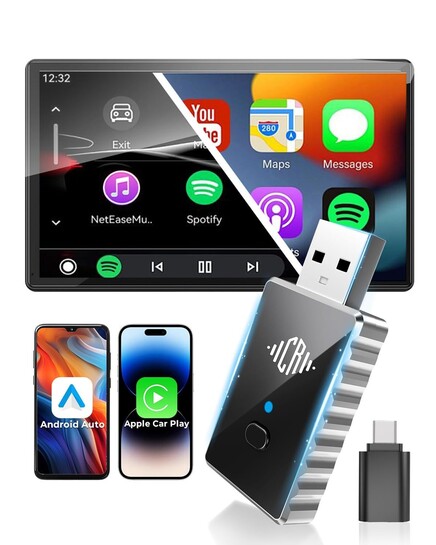 CEROAN 2-in-1 Wireless CarPlay Adapter & Android Auto Wireless Adapter for Cars
