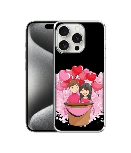Amazon Brand- Solimo Boy and Girl Printed Silicon Soft TPU Back Case Cover Compatible for Apple iPhone 15 Pro