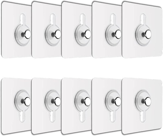 JIALTO Plastic 10 Pcs Self Adhesive Wall Hooks -