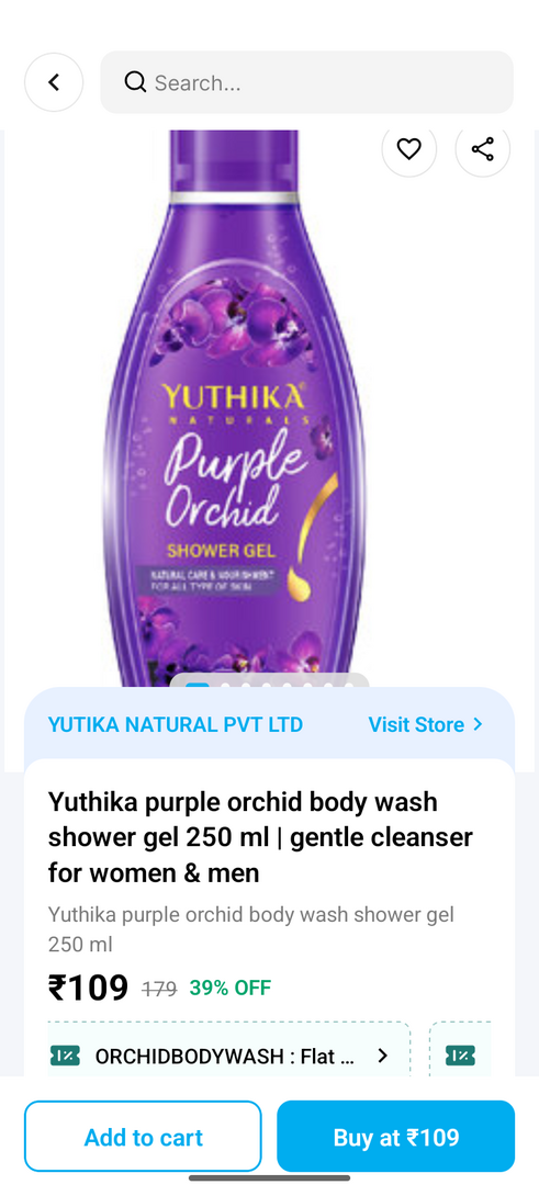 Yutika Natural body wash 250 ml