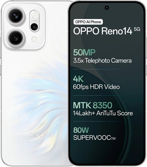 OPPO Reno14 5G (Pearl White, 256 GB) (8 GB RAM)