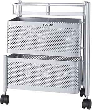 Amazon Brand - Solimo 360° Revolving Preassembled Heavy-Duty 2 Layer Square Portable Trolley