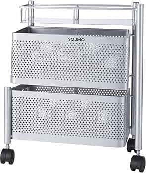 Amazon Brand - Solimo 360° Revolving Preassembled Heavy-Duty 2 Layer Square Portable Trolley