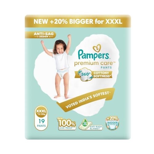 Pampers Premium Care Pant Style Baby Diapers | XXX-Large (XXXL size) 