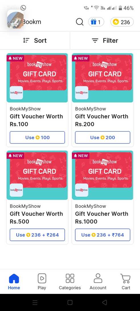 Flipkart - Get BookMyShow Voucher of 100, 200, 500 & 1000 with 100% Super coins