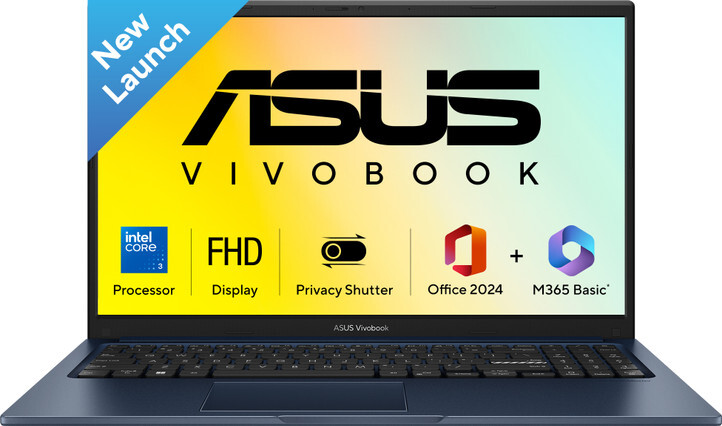 ASUS Vivobook 15 (2026) with Office 2024 + M365 Basic Intel Core 3 100U 14th Gen - (16 GB/512 GB SSD)  Laptop 