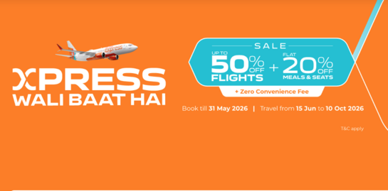 Airindiaexpress - Our BIGGEST Sale is live!  Enjoy up to 50% off flights - Yahi toh #XpressWaliBaatHai!