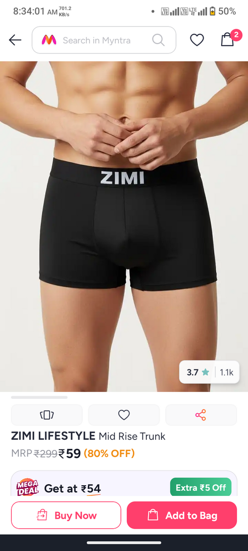 ZIMI LIFESTYLE Mid rise Trunk