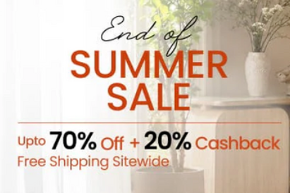 Pepperfry - End Of Summer Sale - Up To 70% Off + 20% Cashback 