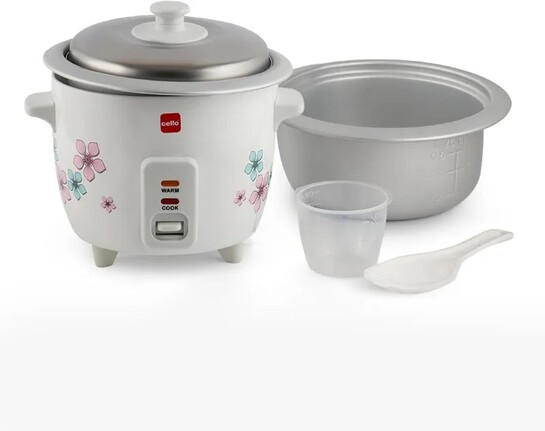 Cello Iris Rice Cooker with Single Bowl | Trivet Plate 