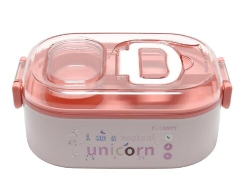 Vibgyor Vibes Thermal Stainless Steel Unicorn Cartoon Print Insulated Stainless Steel Lunch Box with a Fork for Boys/Girls School (700 Ml) Random Color