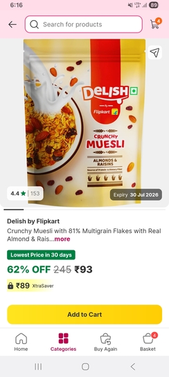 Minutes: 400gm Museli at Rs. 93