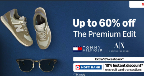 Amazon - Up To 60% Off on Premium Edits + 10% Off on Bank (Tommy Hilfiger, Armani Exchange)