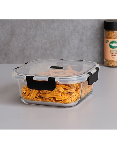 Femora Transparent Borosilicate Glass Dishwasher Safe 2 Piece Clip On Graduated Container 300ml 