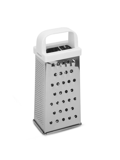  Fackelmann White Rust Resistant Stainless Steel 4 Sided Vegetable Grater & Slicer