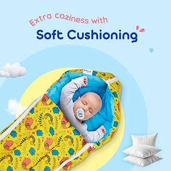 BUMTUM 0-6 Months New Born Baby Unisex Cotton Carry Bag/Sleeping Bag, 3 in 1 Baby Bed,