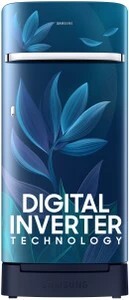 Samsung 189 L Direct Cool Single Door 5 Star Refrigerator with Base Drawer  with Digital Inverter (Paradise Bloom Blue, RR21D2H259U/HL)