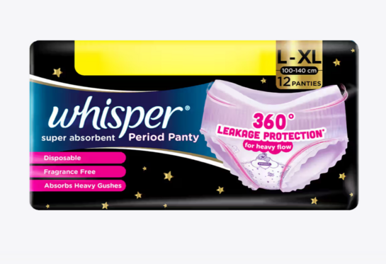Whisper Super Absorbent Period Panty, 12pcs @188! Toilet Tissue Paper Roll 4x340 pulls @98 and more