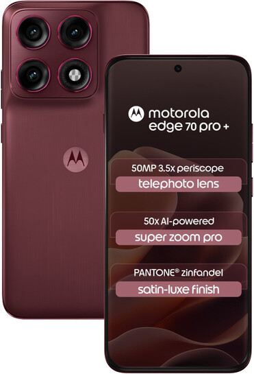 MOTOROLA Edge 70 Pro+ (12 GB RAM 256 GB, PANTONE Zinfandel) 