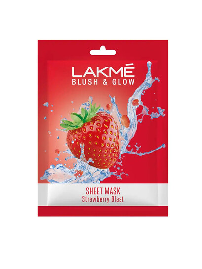 Lakme Blush & Glow Strawberry Sheet Mask 25 ml - Mask and Peel for Women