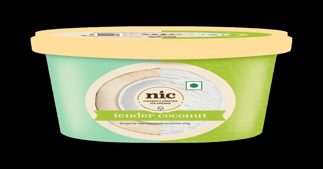 NIC Ice Cream Tender coconut Ice Cream, 3 x 100ml