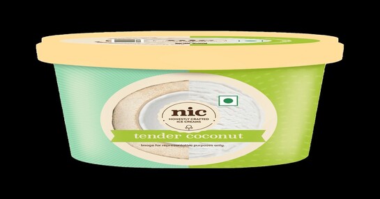 NIC Ice Cream Tender coconut Ice Cream, 3 x 100ml