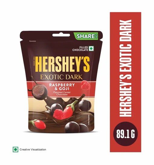 Zepto : Hershey’s Exotic Raspberry & Goji Dark Chocolate Share Bag (100g/89.1g)