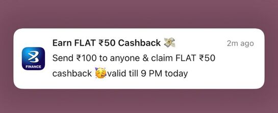 Bajaj App | P2P | Send 100 and Get 50 CB | Valid till 9 pm