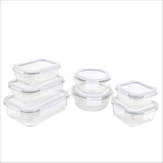 Signoraware Safe N Store Glass Container (320ml+520ml+400ml+620ml+370ml+640ml+1.04ltr | Setof7 |