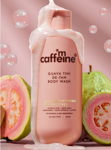 MCaffeine Detan Body Wash with 1% Glycolic 5% Niacinamide-Kojic Acid for Dark Spots -300ml