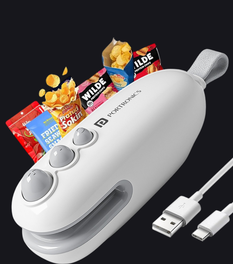 Blinkit : Portronics 2-in-1 Mini Rechargeable Food Bag Sealing Machine 