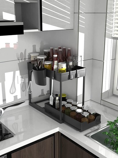 Sasimo Black Plastic Sink Organiser 