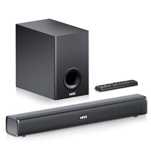Mivi Fort Hip-Hop 1000 Soundbar | 180 Watts Home Theater Speaker | 2.1 Channel Sound Bar for Smart TV with Wired Subwoofer | Bluetooth v5.3 | Multiple EQ & Input Modes