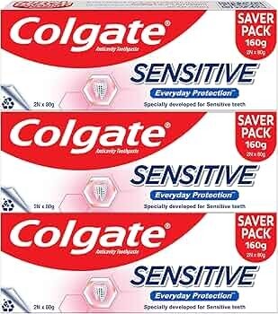 Colgate Sensitive Everyday Protection Toothpaste 480g (Pack of 3 x 160g)