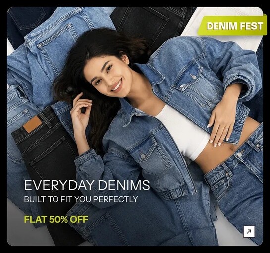 Flat 50% off on Jeans