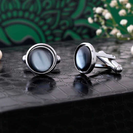 Zitti stainless steel alloy (grey) cuff-links