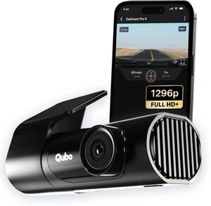 Qubo Smart Dashcam Pro X|360 Rotation In-car Camera System (1 Camera, 1296p)
