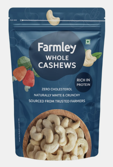 Minutes Farmley Whole Raw Kaju Cashews 500g [location specific]