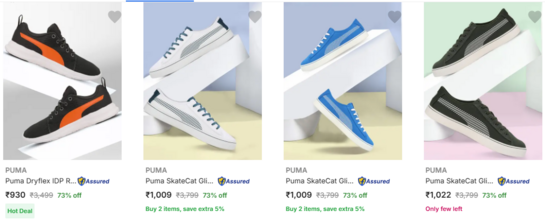 FAST: Puma Men's Shoes @ Minimum 70% OFF