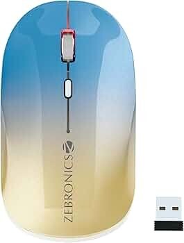ZEBRONICS Poise Rechargeable Wireless Mouse, Dual Mode (2.4GHz + BT)