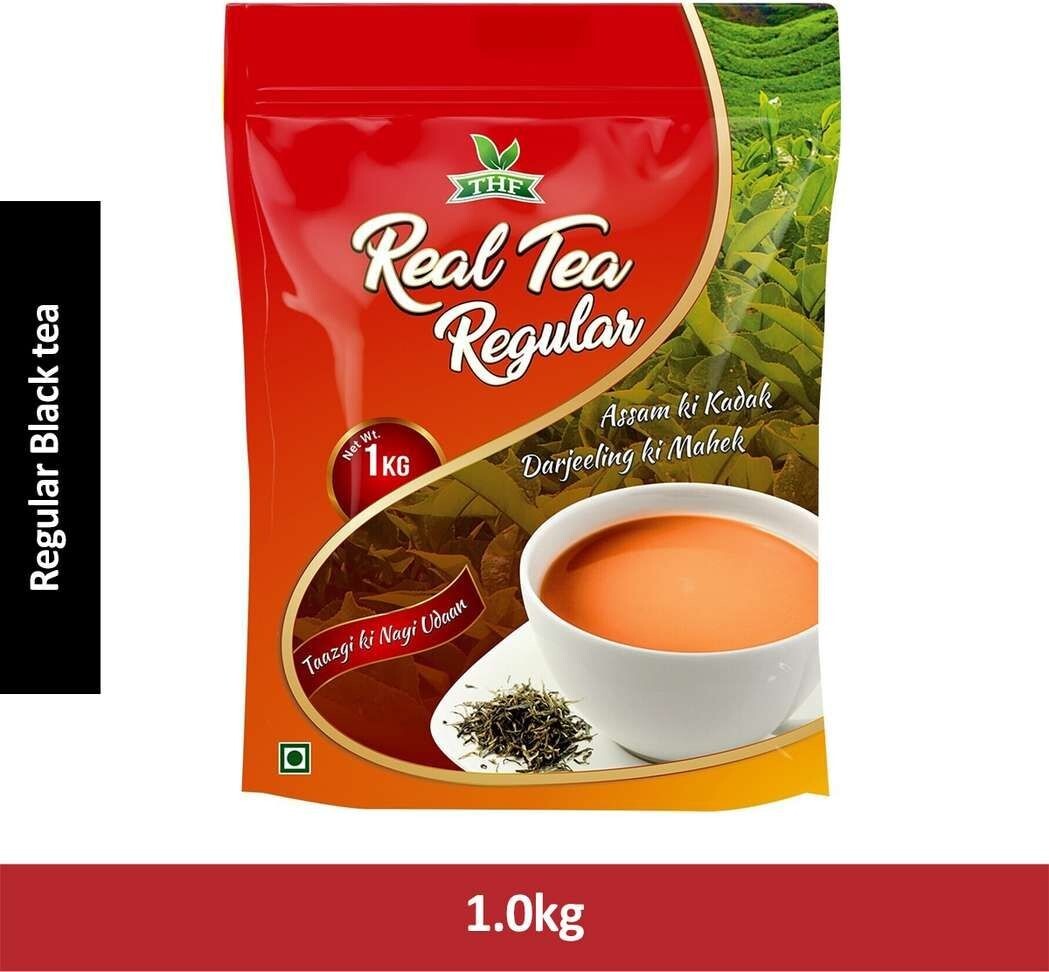 Real tea regular 1kg unflavoured black tea pouch