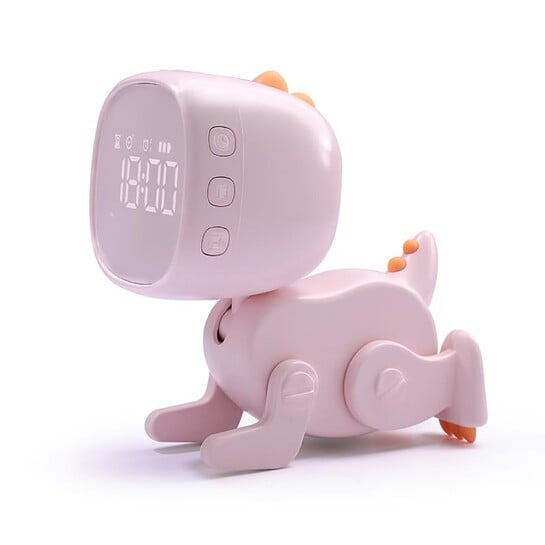 jomparis Digital Dynamic Dinosaur Bedroom Alarm Clock with Night Light Gift for Kids Boys Girls Students -Pink
