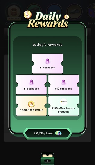 Cred Daily Rewards | Free Garlic Bread | BB 150 off on 300