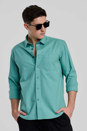 Turquoise Slim Fit Shirt