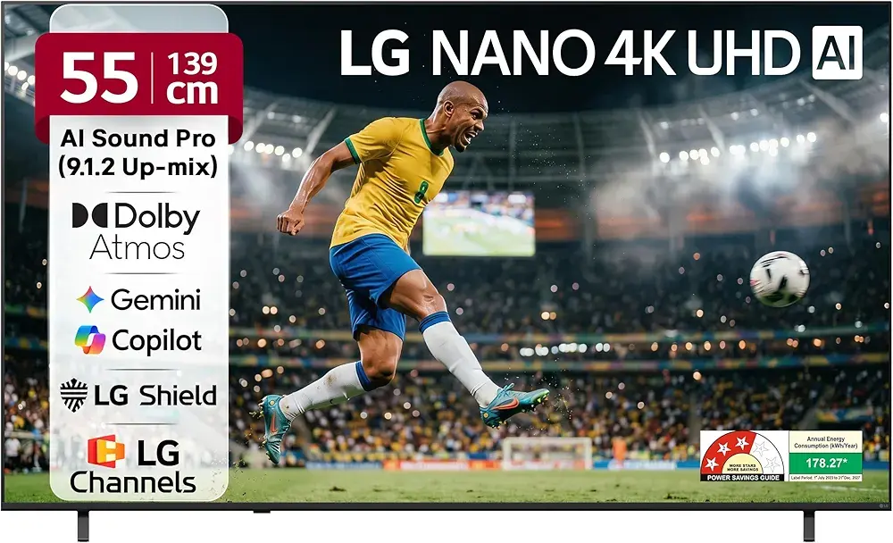 LG 139 cms (55 inches) NU87 AI Series Nano 4K Ultra HD Smart webOS VA LED TV